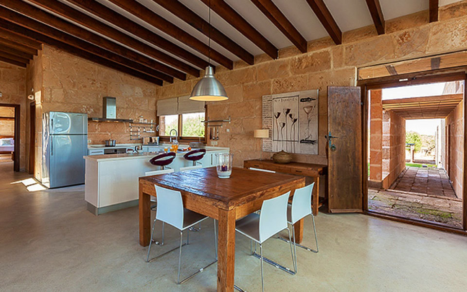 Entrance to the villa and kitchen
